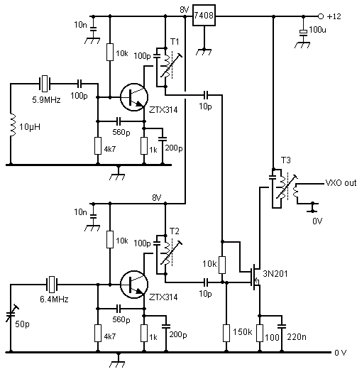 Dual VXO oscillator